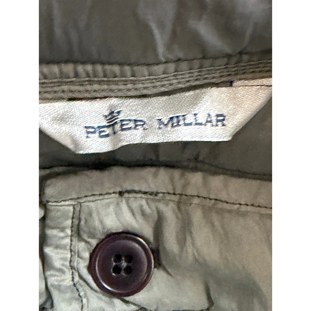 Peter Millar Greenwich Vest Mens XL Olive Green Quilted Button Front